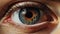 Scared Eyes: Hyperrealistic Close-up Of Blue And Orange Human Eye