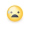 Scared face with Open Mouth and Cold Sweat. Frightened emoticon mood. Funky, afraid smile icons for applications and