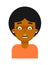 Scared facial expression of black girl avatar