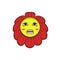 Scared flower vector icon isolated. Afraid cartoon character vector illustration