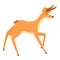 Scared gazelle icon, cartoon style