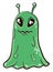 Scared green alien, illustration, vector