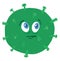 Scared green coronavirus, illustration, vector