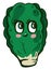 Scared green lettuce, illustration, vector