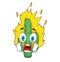 Scared illustration of Burning cactus