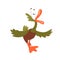 Scared Male Mallard Duck Screaming, Funny Bird Cartoon Character Vector Illustration