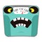 Scared mechanical bathroom scale with big weight on the dial. Concept obesity and unhealthy lifestyle. Cartoon character.