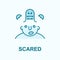 Scared on mind field outline icon