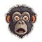 Scared Monkey Face Sticker On Isolated Tansparent Background, Png, Logo. Generative AI