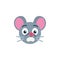 Scared mouse face emoji flat icon