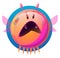 Scared pink cartoon monster vector illustartion