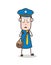 Scared Postman Face Expression Vector Illustration