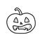 Scared pumpkin carving vector icon