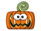 Scared Square halloween pumpkin isolated