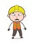 Scared Surprised Face - Cute Cartoon Male Engineer Illustration