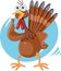 Scared Turkey Funny Vector Cartoon