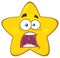 Scared Yellow Star Cartoon Emoji Face Character With Expressions A Panic