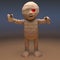 Scarey Egyptian mummy monster lumbers towards you, 3d illustration