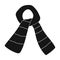 Scarf for boy and girl in cold weather. Coton green scarf.Scarf tied in a knot.Scarves and shawls single icon in black