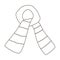 Scarf for boy and girl in cold weather. Coton green scarf.Scarf tied in a knot.Scarves and shawls single icon in outline