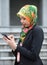 Scarf girl with smart phone