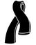 Scarf Winter Warm - Black Silhouette for an identity sign or icon - vector silhouette scarf for a logo or pictogram.