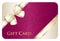 Scarlet gift card with cream diagonal ribbon