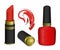 Scarlet lipstick and nail polish