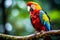 Scarlet macaw in the forest, Generative Ai