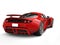 Scarlet red futuristic supercar - taillights view