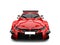 Scarlet red modern super race car - front view