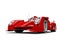 Scarlet red racing super car - low angle closeup shot