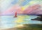 SCARLET SAILS, pastel