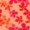 Scarlet Tropical Plant. Red Seamless Painting. Coral Pattern Leaf. Pink Drawing Palm. Ruby Wallpaper Background.