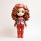 Scarlett: A Detailed Vinyl Toy With Red Hair On A White Background