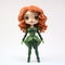 Scarlett: A Unique Vinyl Toy With Artgerm-inspired Green And Red Hair