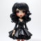 Scarlett Vinyl Toy: Cartoonish Innocence In A Gothic Black Dress