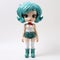 Scarlett Vinyl Toy: Kawaii Pop Art Doll With Blue Hair