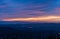 Scarlino at night (panorama of the gulf of Follonica) - picturesque medieval town in Maremma, Italy.