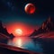 Scarred and crimson Mars in Sky scene with and An embellishment to your