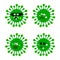 Scary  angry and sad face illustration of virus or coronavirus  vector set. Viruses with funny facial expressions  alive and