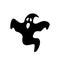 Scary black ghost silhouette. Creepy cursed spirit frightening and killing oncoming people