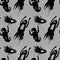 Scary black ghosts seamless pattern