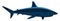 Scary blue shark, illustration, vector