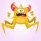 Scary cartoon spider monster. Vector illustration.