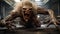 Scary Creature Wallpaper: Hyper-realistic Sci-fi Monster In Death Strike Pose