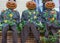 Scary creepy pumpkin head men