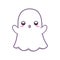 Scary cute Halloween ghost cartoon vector illustration