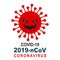 Scary deadly new coronavirus icon with teeth. Warning, precaution, attention, alert icon sign. Healthcare medicine protected