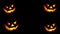 Scary face on blinking on black background. Jack-o-lantern glowing in the dark. Halloween concept